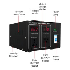 Step Down/Up Transformer 220v to 110v, 3000W Voltage Converter 110 to 220 120v to 240V Heavy Duty Power Transformer
