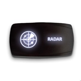 Radar - White - Stark 5-PIN Horizontal Laser Etched LED Rocker Switch Dual Light - 20A 12V ON/Off