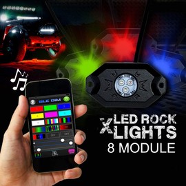 8 LED Rock Lights Set Wireless RGB Color Changing Car Neon Under Body Lighting for Cars Trucks