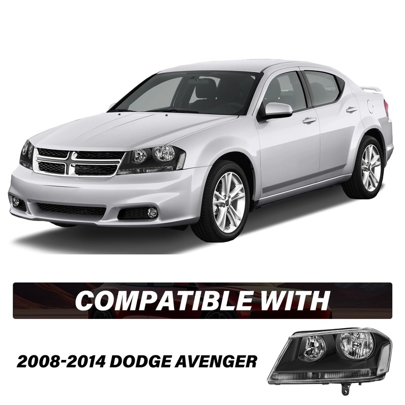BRYGHT Headlight Assembly Fit for 2008-2014 Dodge Avenger