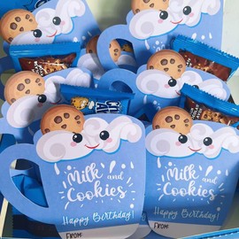 Cookies and Milk Gift Tags, Funny Cookies and Milk Kids Party Favors Decorations, Valęntines Day, Birthday, Easter, Graduation, Baby Shower, Chrįstmas Treats Decor, Cute Classroom