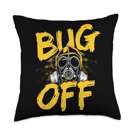 Bug Killer & Pest Controller Employees Designs Pest Control Technician Design for Exterminator Specialist Throw Pillow, 18x18, Multicolor