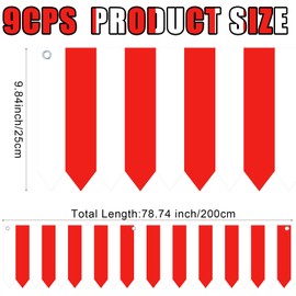 Carnival Tent Circus Theme Party Decorations White and Red Striped Circus Awning Decor 3D Awning Circus Tent Canopy for Mardi Gras Theme Party Decor, 9.84 x 78.74 Inch(9 Pcs)