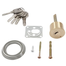 Litoexpe Door Lock Sets, Vertical Keyway Cylinder Deadbolt Rim Lock Set, Exterior Door Anti-Theft Door Locks, Right Opened