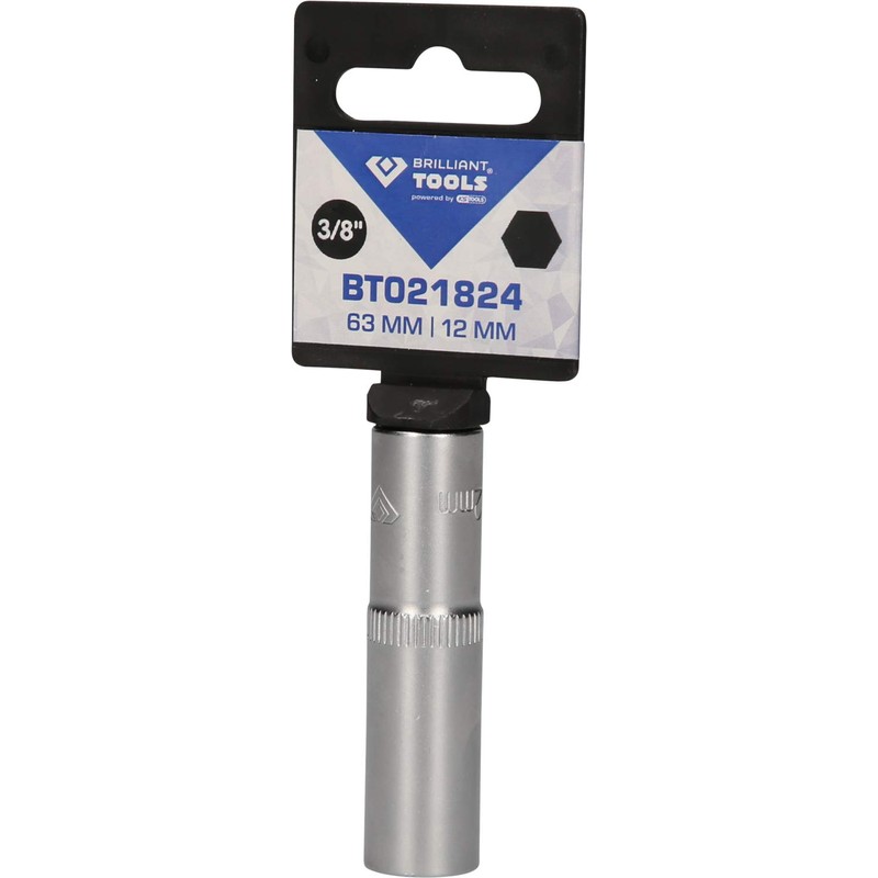 BRILLIANT TOOLS BT021824 3/8 Inch Hexagonal Socket, Long Design, 12