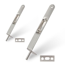 KOVOSCH 2 Pack Flush Bolt 6 Inch, Heavy Duty Flush Bolt for Double Door, Solid French Door Lock, Brushed Satin Nickel
