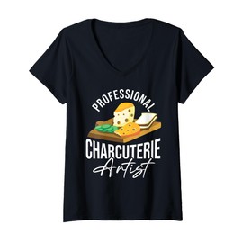 Womens Charcuterie Meat Lover Food Items Charcuterie Board Artist V-Neck T-Shirt