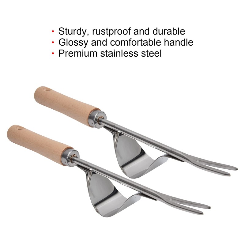CHEOTIME 2 Pack Garden Hand Weeder 12.1" Long Handle Stainless