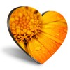 1 x Heart Coaster - Orange Marigold Flower Cork Backed MDF Glossy Tea Coffee Accessory #51614