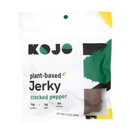 Kojo Cracked Pepper Plant-Based Jerky - 3 Bags (2.4 oz Each) | Raveworthy Cracked Pepper | Bold Flavor, Shamelessly Meaty | High Protein & Fiber | No Cholesterol with 9g Protein, 3g Fiber & 90 Calories