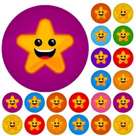 900 Colourful Mini Smiling Stars Dots 10mm Glossy Spot Stickers - Journal Tracker Stickers