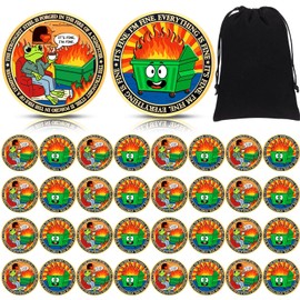 Seeloowy 48 Pcs Dumpster Challenge Coins Bulk Humorous Frog Coins Steel Hilarious Medallion Funny Desk Accessories Motivation Inspirational Gifts for Coworker, Team, Teacher, Nurse