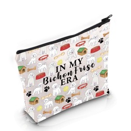 PYOUL Bichon Frise Lover Gift Bichon Frise Era Makeup Bag Bichon Frise Mom Cosmetic Bag Bichon Frise Owner Gift Bichon Frise Merch (Bichon Frise Era Bag)