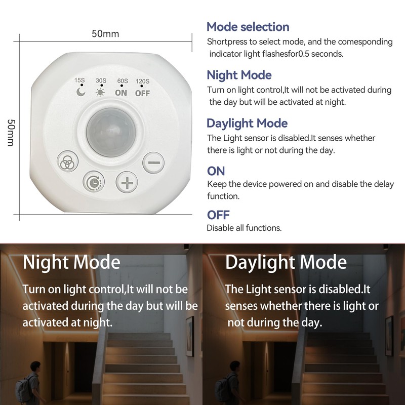 Clearhill 5V/12/24VDC Mini Motion Sensor Switch with Female Male Connector