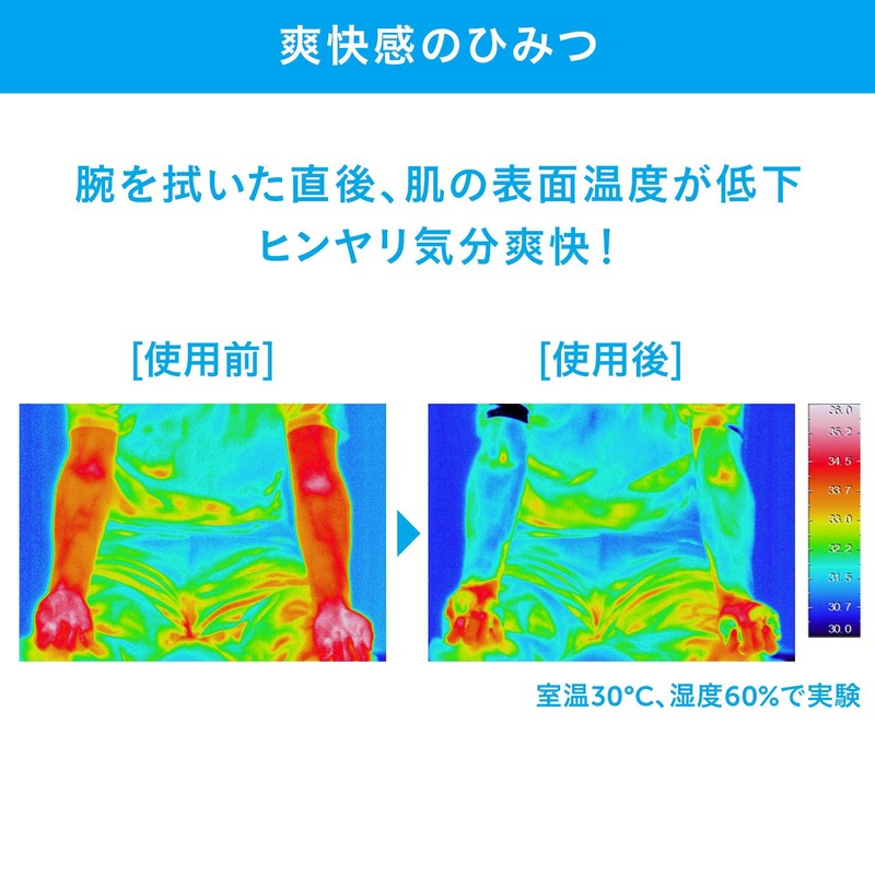 SEABREEZE Face & Body Sheet, 30 Pieces, Fresh Ice Tea