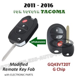 KeylessAutoParts GQ43VT20T -G Chip for Toyota Tacoma 2011-2016 Upgraded Flip Remote Key Fob