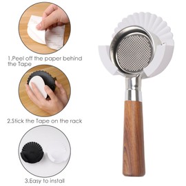 Adorila 2 Pack Espresso Portafilter Wall Mount, Self Adhesive Coffee Portafilter Holder, Espresso Portafilter Hanger for 51mm 54mm 58mm Portafilter (White)