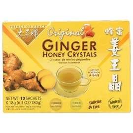 Prince Of Peace Original Ginger Honey Crystals Instant Beverage, Caffeine-Free, Gluten Free, 10 Sachets (Pack of 6)