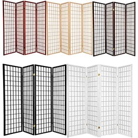 4 Panels Room Divider Privacy Screen Partition Shoji Style 6 ft Tall Natural Color