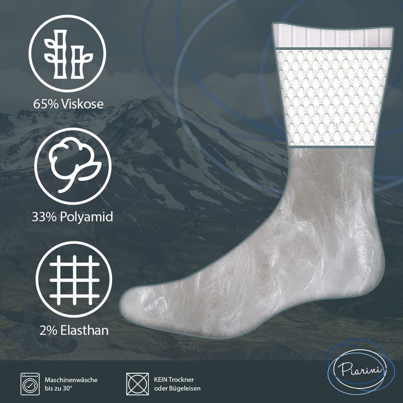 Piarini 6 Pairs of Bamboo Men's Socks Short Anti-Bacterial -
