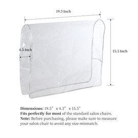 PERFEHAIR Plastic Salon Chair Back Covers Protectors - Pack of 3, Clear Vinyl Cover for Most Standard Salon Chairs. Protect Chairs from Stains, Chemicals, Mousse, Color, Peroxide & Bleach