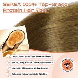 SEIKEA Cheer Ponytail Hair Piece, 100% Super Protein Fiber Straight Cheerleader Hairpiece Lightweight Silky Smooth Fluffy 18" Ponytail Extension for Cheerleader Competition, Dance Vintage Dirty Blonde