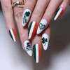 24Pcs St Patricks Day Press On Nails, Almond Press On