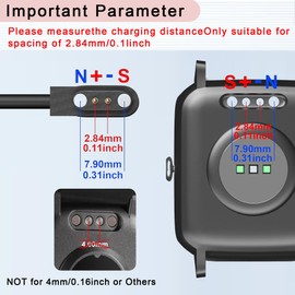 ZZrszhp 【2-Pack】 Magnetic Charger for ROHS/Bark/Jacoosa K62 Smart Watch - Fast USB Charging Cable, Replacement Fitness Tracker Accessories Compatible for Veryfit Series