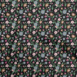 oneOone Velvet Black Fabric Asian Japanese Floral Sewing Material Print Fabric by The Yard 58 Inch Wide