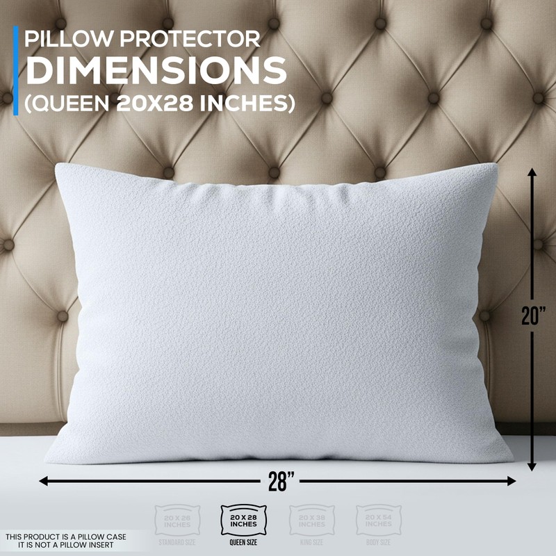 Utopia Bedding Set of 2 Waterproof Pillow Protectors with Zipper