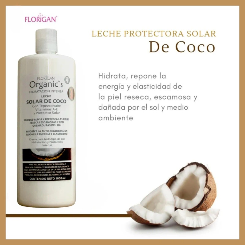 Leche Protectora Solar De Coco Florigan 1lt..