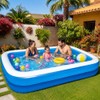 Alberca Inflable 262x175x50cm para Niños y Adultos, Piscina Rectangular Familiar