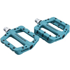 BONMIXC Bicycle Pedals Anti-Slip Large Platform BMX Pedals Nylon Mountain Bike Pedals 9/16 inch Thread Blue