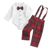 xkwyshop Fall Outfit Newborn Baby Boy Gentleman Long Sleeve Bow