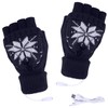 USB Heating Gloves Full Half Fingerless Knitting Double Side Warm