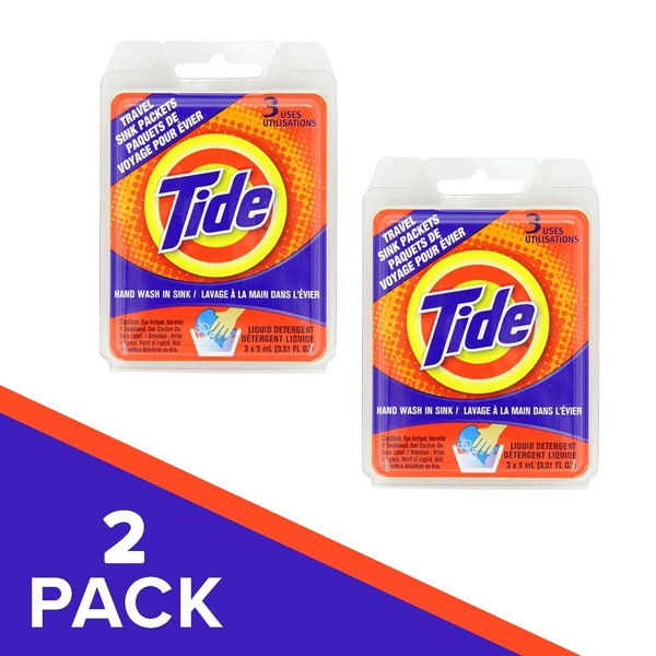 Tide Tide Travel Sink Packets, 3 Count (2 Pouches)