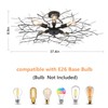 HMVPL Large Semi Flush Mount Ceiling Light Fixture, Black Modern