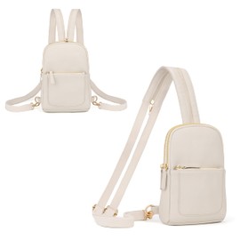 YALUXE Sling Bag for Women Leather Crossbody Bags Trendy Fanny Packs Chest Bag with Convertible Strap