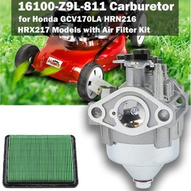 Hettluo GCV170 16100-Z9L-811 Carburetor for Honda HRN216 PKA HRN216 PKAA HRN216 VKA Lawn Mower Carburetor for Honda GCV 170 GCV170LA G5B GCV170LA G5BR GCV170LA S3B Engine with Air Filter Parts