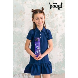 Baagl Children's Water Bottle, Leak-Proof Water Bottle, 500 ml, School and Sports Bottle for Boys and Girls, Tritan (Jungle Panda)
