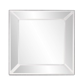 Howard Elliott Vogue Inward Rectangular Hanging Wall Mirror, Large Silver Decorative Wall Mounted Vanity Mirror with Glass Frame for Bedroom, Living Room & Entryway, 24 x 24 Inch
