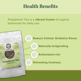 Organic Polyphenol Tea – USA Made, Fair Trade, Sustainable Practices – Antioxidant Polyphenol Rich – Peppermint, Star Anise, Clove & Butterfly Pea Flower – Poha Berry Flavor – 1 Pack of 25 Tea Bags