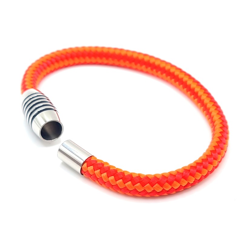 Bracelet "Orange Stripes" Made of Colour-Intense Paracord Sailing Rope with