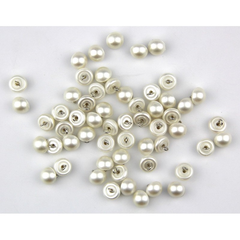 RayLineDo® Pack of 50pcs 10mm White Pearl Bead Cap Half