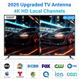 TV Antennas Indoor, Digital Antenna for Smart TV, Tv Antenna for Local Channels, Long Range Receive 4K 1080P Channels HDTV Atenna with Strong Magnetic Base, Antenna for TVs Without Cable (Dark Blue)