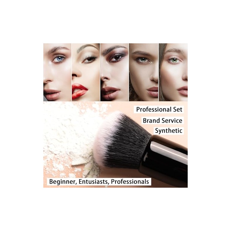 Zoreya - Juego de brochas de maquillaje de pelo sintético