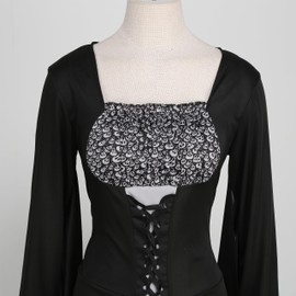 Colorful House Women Wicked Witch Costume, Purple Long Sorceress Classic Dress (Large, Gray Ghost)