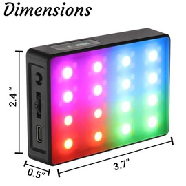 GENARAY Pocket RGB Video Light Panel |3.7 VDC, 2500mAh Li-ion Rechargeable Battery| High CRI and TCLI | RGB LED Lights Controls | 2800 to 8000K CCT Range | Designed for Content Creators and Vloggers