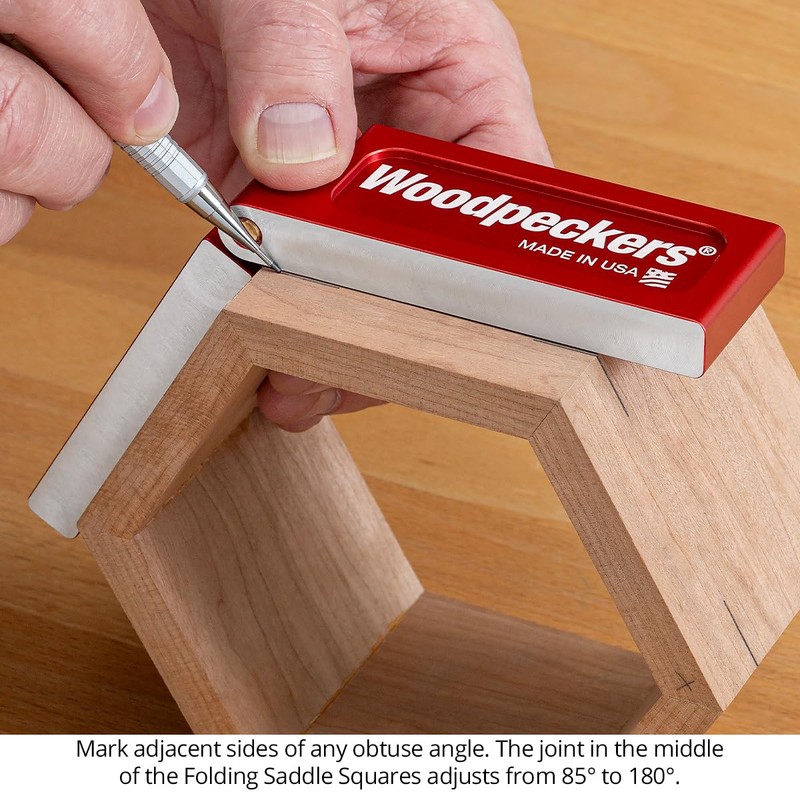 Woodpeckers Folding Saddle Square, Mini Size, Transfer Layout Lines Around