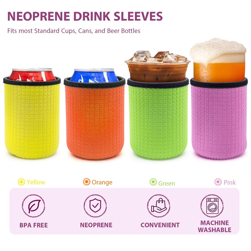 4 X Cooler Sleeve Raffredda Lattina 7 x 10 cm